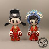 包邮 软陶戏曲人偶娃娃 玉兰陶工作室 顺丰 纯手工制作 新婚娃娃