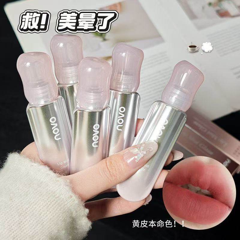 嫩门永存！NOVO水雾唇釉防水不沾杯纯欲显白口红冷烟粉淡颜人天菜