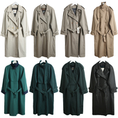 美产古着vintage复古大衣双排扣外套伦敦fog斜纹棉战壕风衣L86