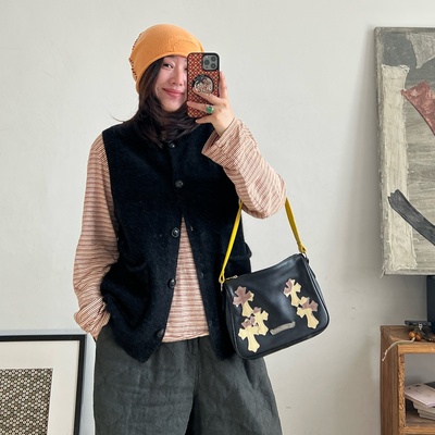 老钱风秋冬牦牛绒羊毛针织马甲女