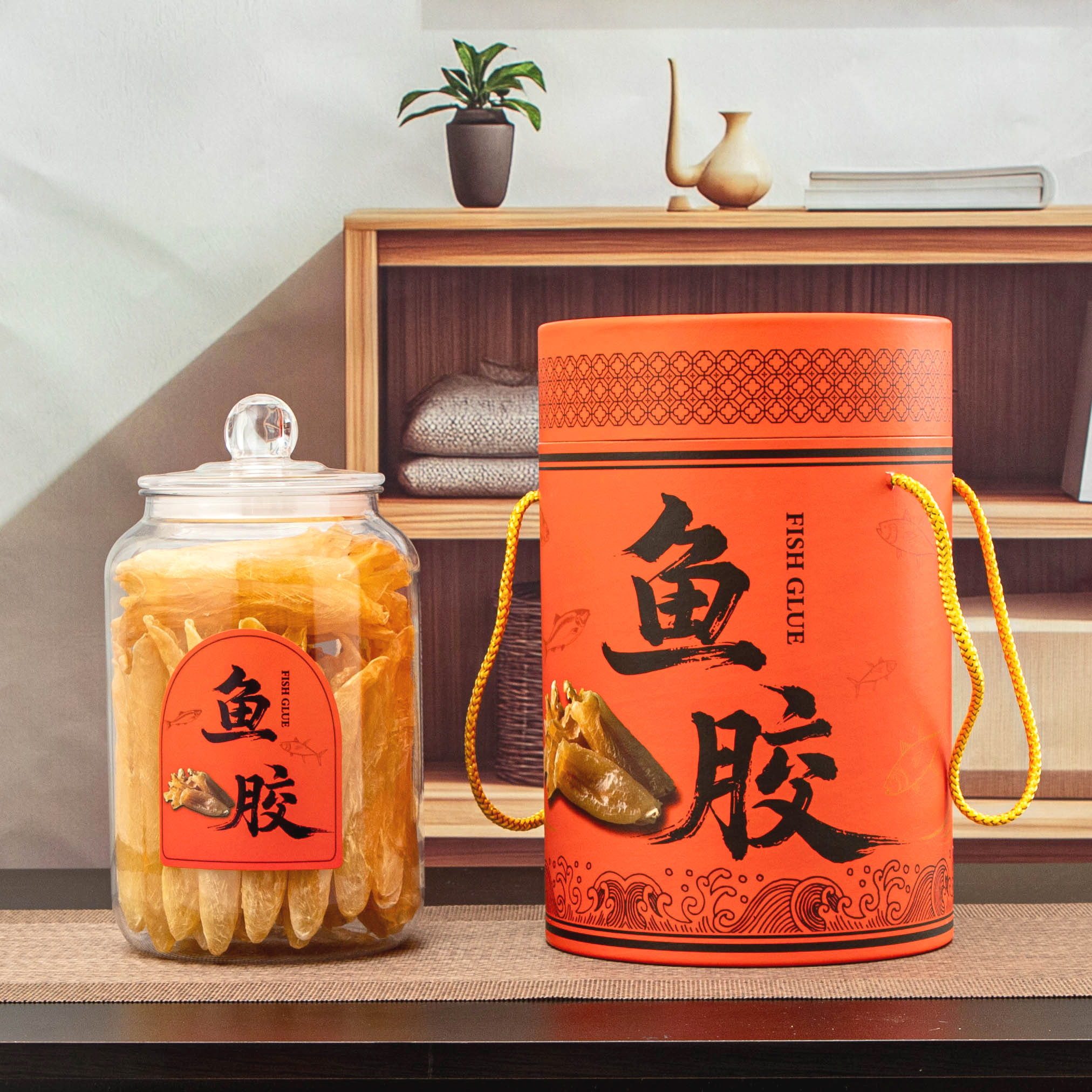 新款圆筒鱼胶包装盒250克500克装黄花胶储存罐纸桶鱼肚礼品盒空盒