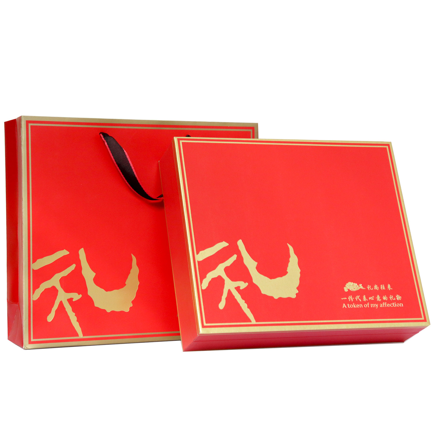 新款红色名贵礼品包装盒天麻石斛皮盒海参鲍鱼礼盒海马西洋参三七