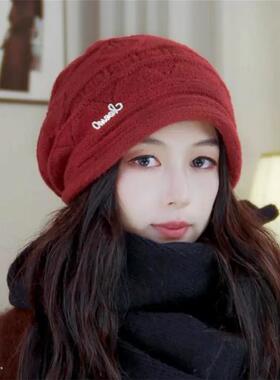 冬逛街休闲保暖百搭针织堆堆帽女