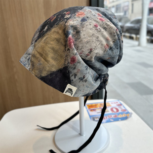 包头帽女时尚 百搭小众绑带套头帽潮冷帽 扎染拼色个性 2026早春新款