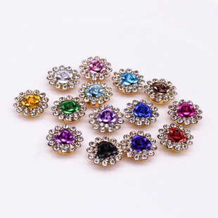 合金玫瑰花水钻手工手缝钻服装鞋子帽子配件diy材料彩色玫瑰花钻