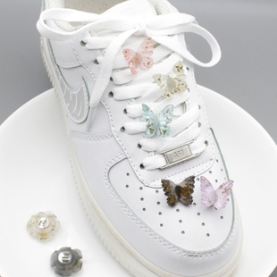 饰品百搭活动鞋 带扣装 带扣 diy配饰蝴蝶铂金牡丹花鞋 空军一号板鞋