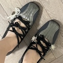 配饰德训鞋 带扣鞋 运动鞋 百搭鞋 花 珍珠蝴蝶结时尚 Rockfis芭蕾舞鞋