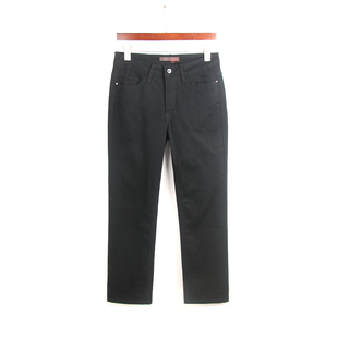 女 弹力显瘦长裤 2025年秋季 显瘦烟管裤 子 新款 黑色高腰直筒牛仔裤