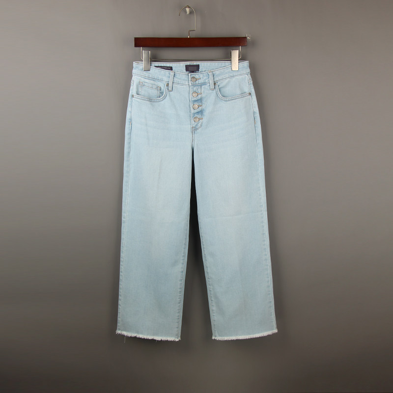 秋季新款排扣复古宽松牛仔裤女