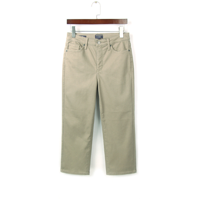 秋季款89分卡其色牛仔裤女