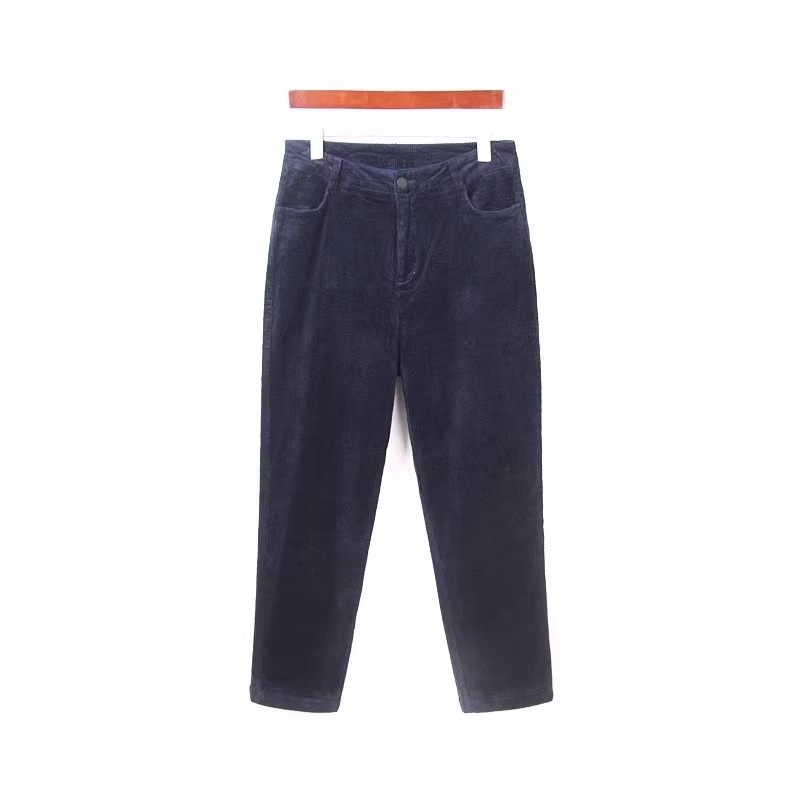 秋冬新款灯芯绒萝卜休闲裤女