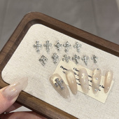 网红新款 暗黑朋克克罗合金十字架复古立体美甲配饰指甲小饰品金属