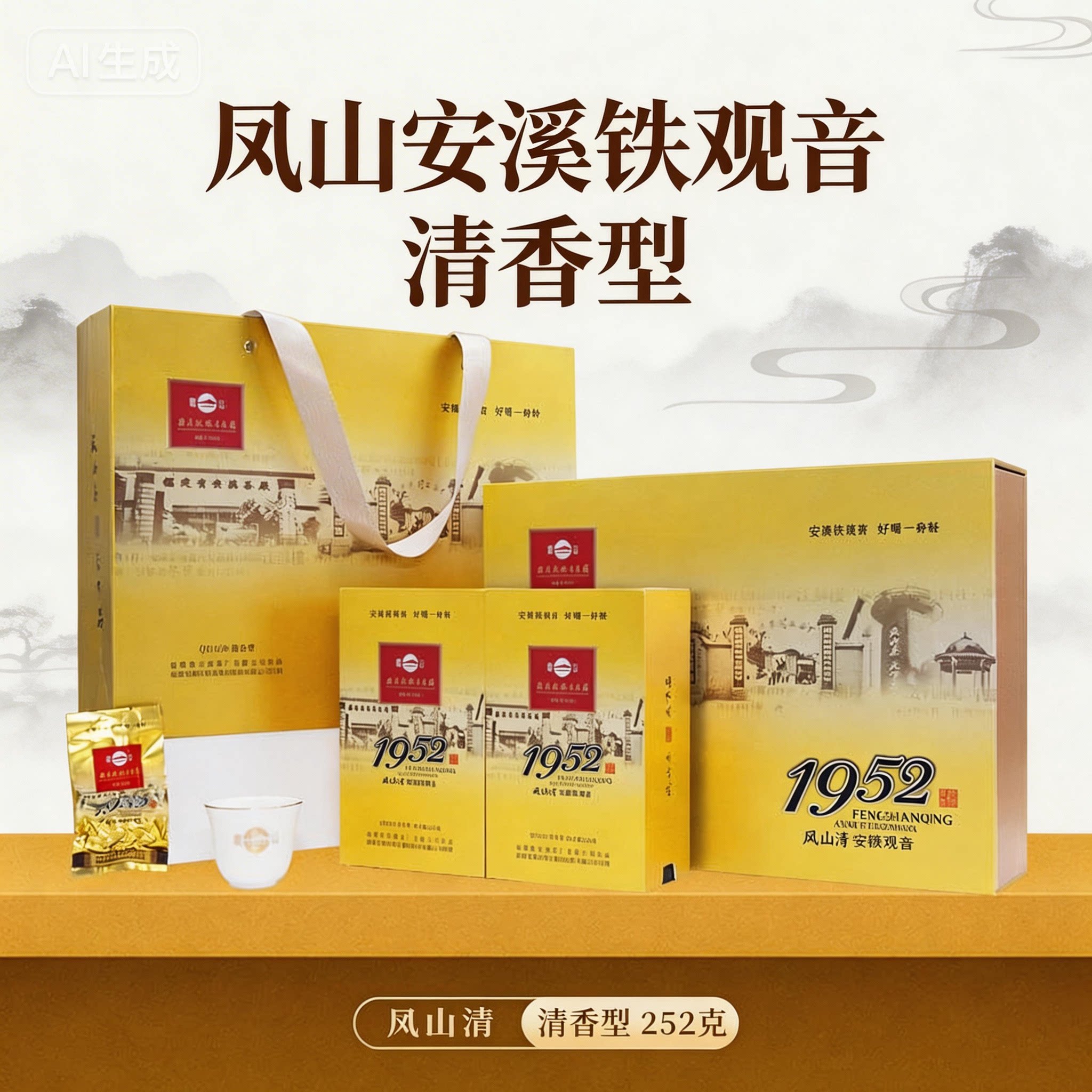 凤山福建安溪铁观音特级礼盒装252g乌龙茶凤山清送礼佳品送长辈