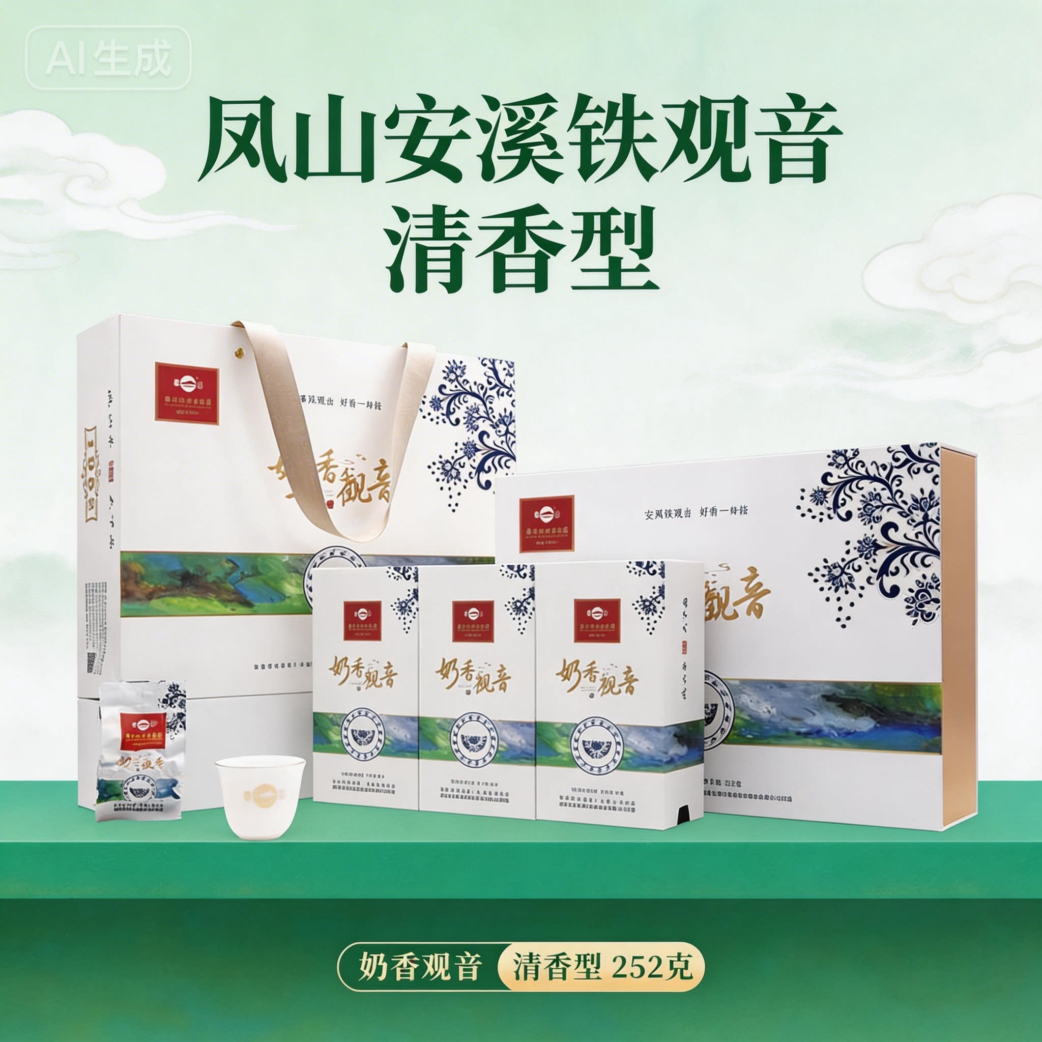 凤山铁观音特级清香型铁观音安溪兰花香高档礼盒装252g送礼送长辈