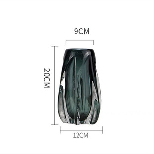 轻奢厚实玻璃花瓶摆件水培插花手工琉璃花器客厅样板间软装 饰品i.