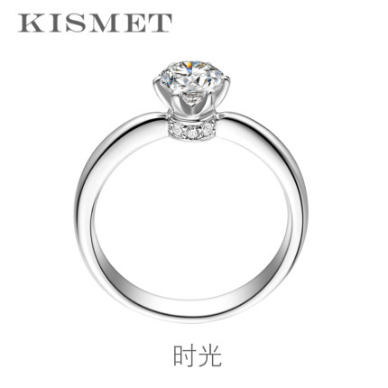 【Kismet钻石工房】18k金铂金求婚结婚钻戒婚戒定制-时光