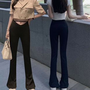 樊樊早安镂空腰头马蹄裤显瘦显高微喇V镂空腰头秒瘦神马蹄裤