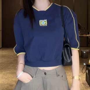 樊樊早安「Let's Jerseyfit」100棉透气亲肤 美式休闲短袖球衣T恤