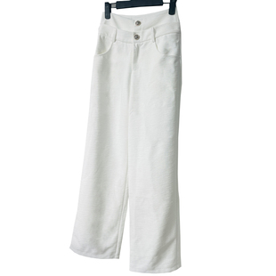 樊樊早安 双腰头小香风直筒裤女宽松显瘦设计感慵懒风休闲长裤