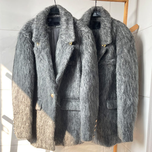 椰奶雪菲低调富马海长顺毛西装