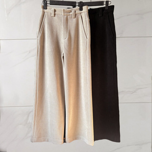 樊樊早安「日常裤王」570G加厚银狐绒休闲裤宽松直筒显瘦灯芯绒裤