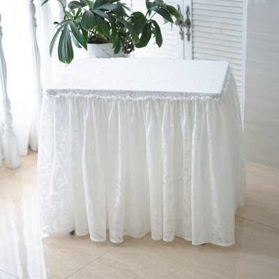 方形圆形桌布罩烤火罩夏款蕾丝纱田园风防尘罩薄款可定制简约美式