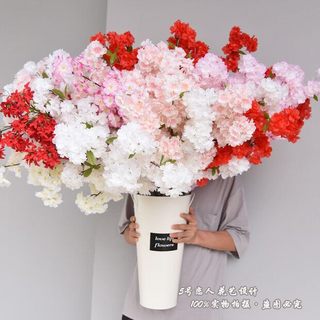 仿真樱花枝婚庆樱花树梨花桃花枝塑料花装饰花绢花客厅落地假花