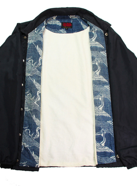 【FINITEMADE】手工indigo蓝染型染古布外套夹克改制内里褂面外套