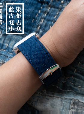 适用applewatch苹果iwatch11/10/98复古布艺ultra123小众手表表带