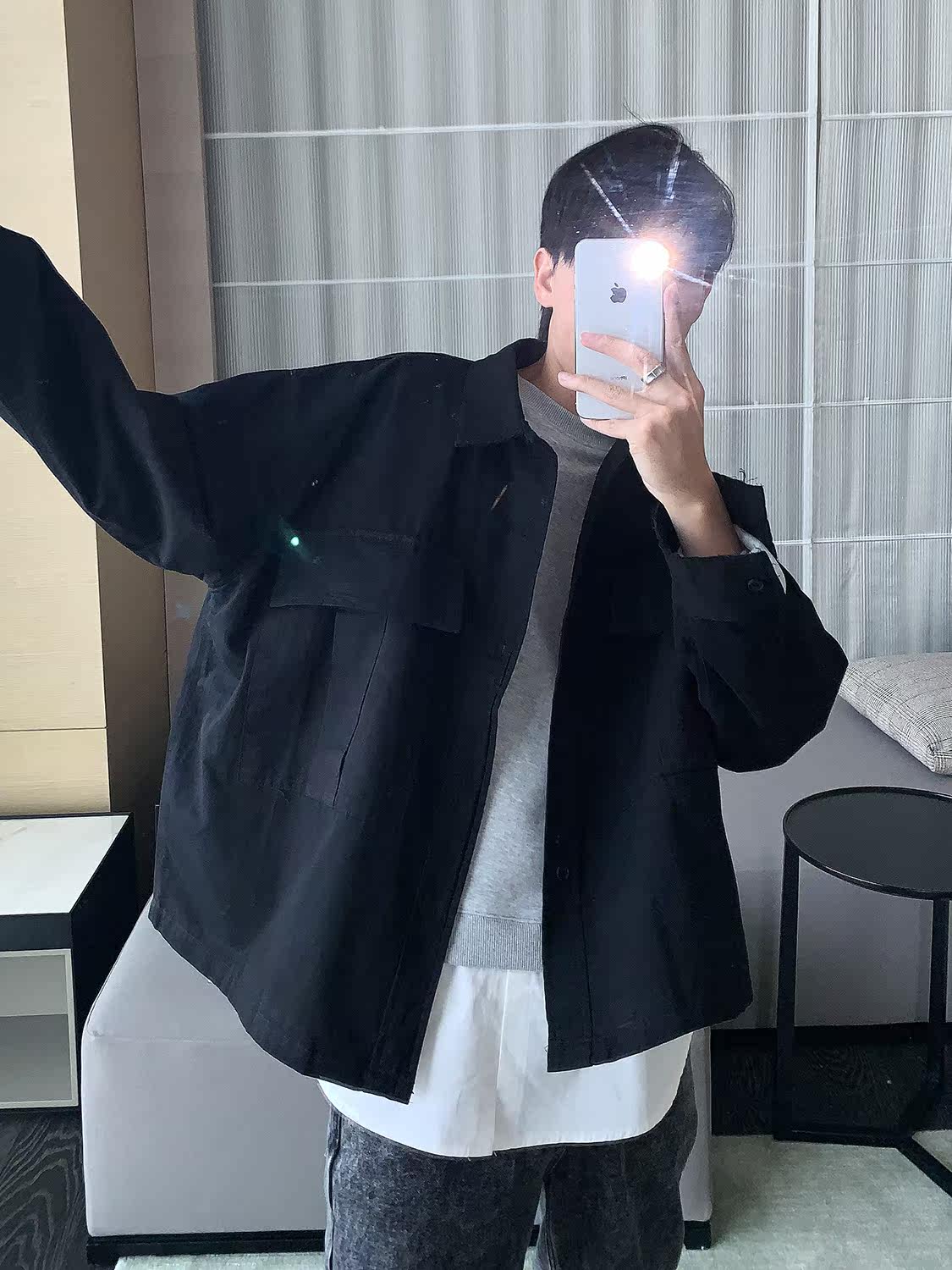 CCJE homemade men's tooling Japanese trend loose jacket youth jacket lapel top men's trend