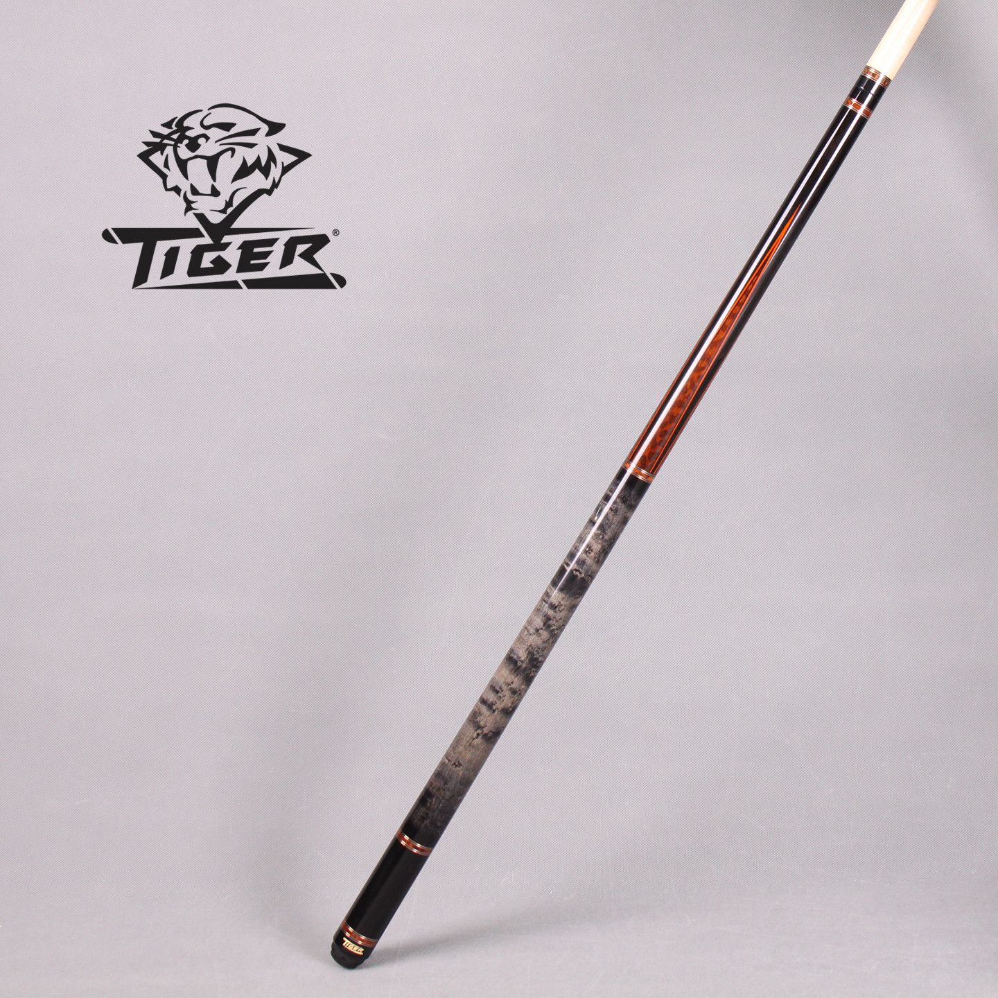 台球杆12.5mm美国TIGER炽虎牌LX1光把插角中八球桌球美式九球杆