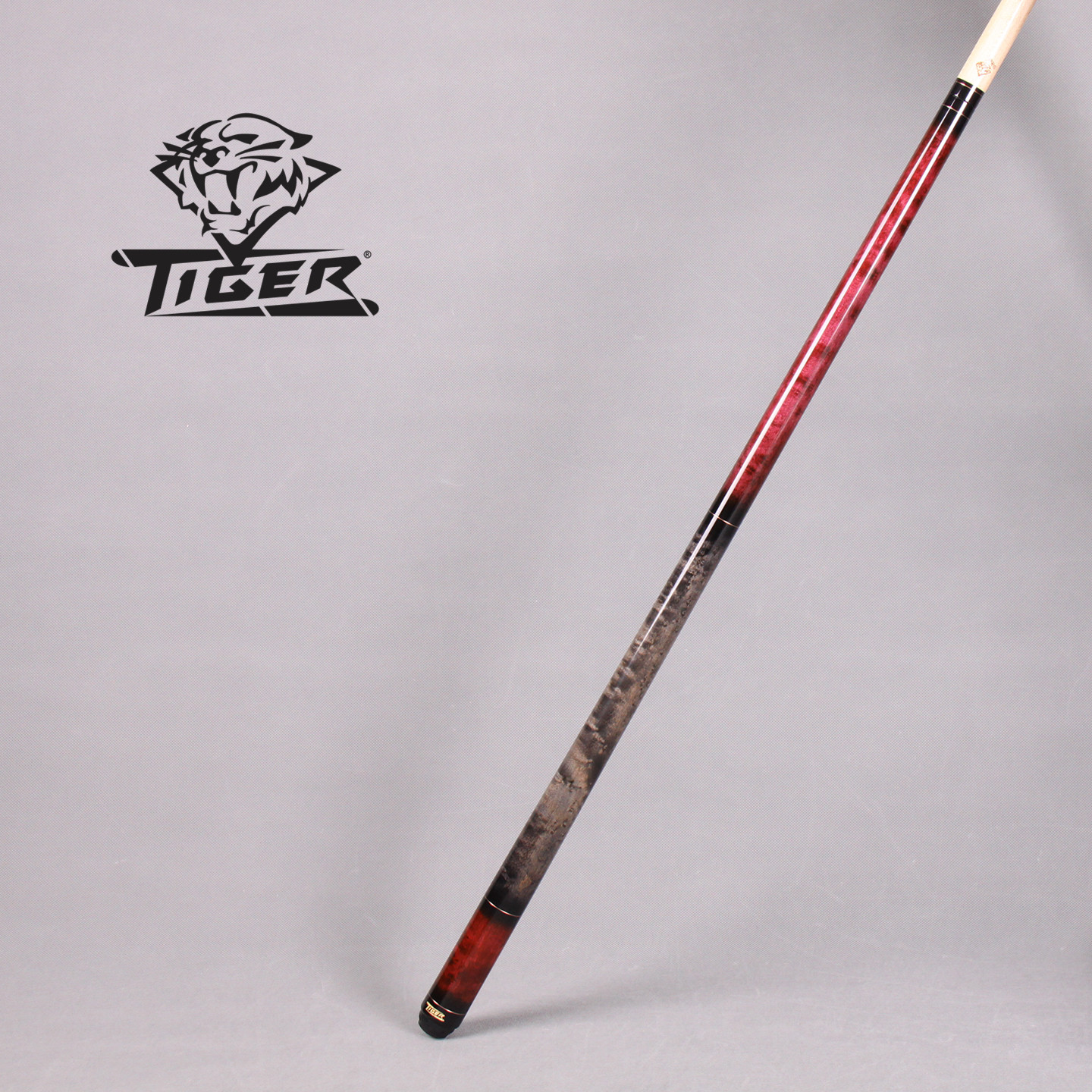 台球杆12mm美国TIGER炽虎牌手工实木插角中式黑八桌球美式九球杆