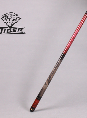 台球杆12mm美国TIGER炽虎牌C2-1R光把实木中黑八球桌球美式九球杆