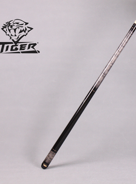 台球杆12mm美国TIGER炽虎牌C2-1B光把实木中黑八球桌球美式九球杆