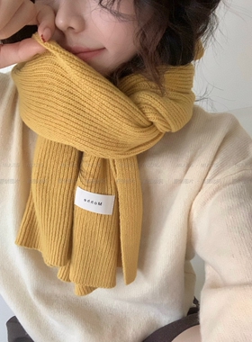 【MUUTIS牧缇】冬季上新保暖100%全羊毛坑条糖果色加厚围巾