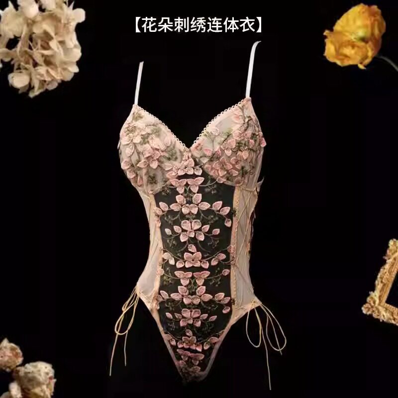 蕾丝连体衣女性感衣炮紧身内衣内裤一体式连胯上衣勒阴外穿束身衣