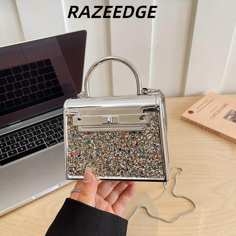 RAZEEDGE包女春季2026新款亮面流行洋气精致锁扣斜挎包女士手包潮