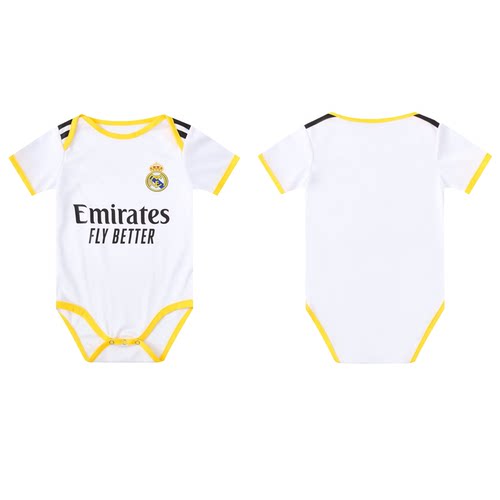 皇马足球服哈衣球衣新生婴儿爬服