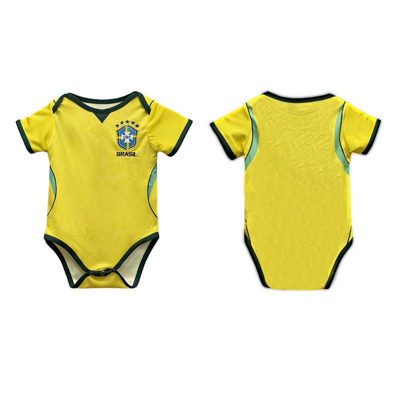 2627巴西队婴儿足球服哈衣内马尔10号连体爬服速干自定义名字印制