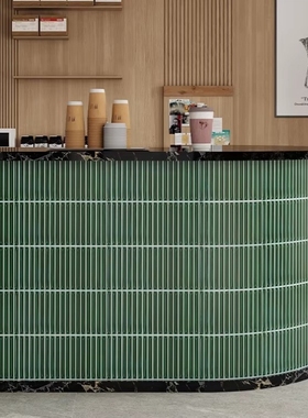 北欧墨绿色长条马赛克瓷砖立体窑变卫生间厨房背景墙15X145筷子砖