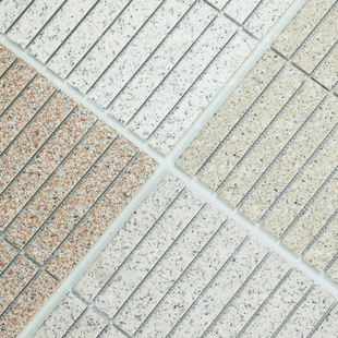 麻石面高端全瓷长条砖防滑陶瓷马赛克现代简约风展厅前台圆柱瓷砖