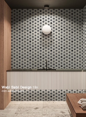 黑白色大理石材马赛克瓷砖卫生间浴室厨房咖啡复古背景墙防滑地砖