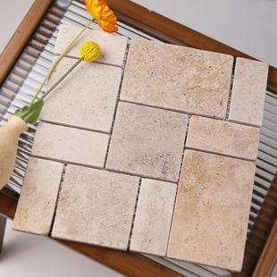 天然米黄洞石莱姆石材仿古庭院地砖花园服装店墙砖马赛克露台防滑