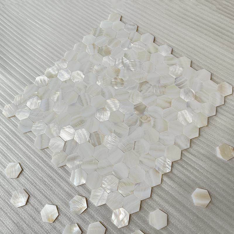 天然六角贝壳马赛克密拼无缝自粘卫生间客厅电视背景墙带背胶墙贴,家装主材,马赛克,淘宝优惠券,粉丝福利购,淘宝优惠卷