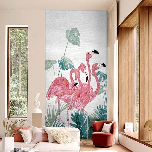 马赛克剪画拼图客厅背景墙装饰画