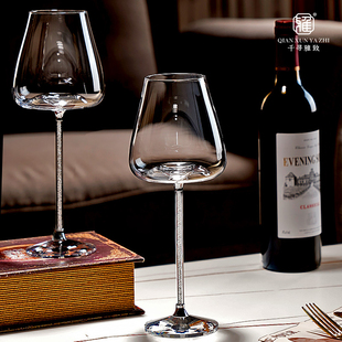 家用高档水晶玻璃葡萄酒杯对杯装 勃艮第大肚红酒杯套装 凹底高脚杯