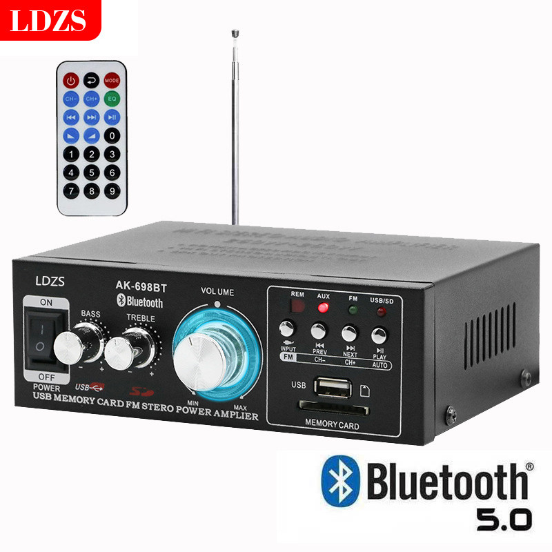 LDZS AV-698BT迷你小型功放机音箱功率放大 插卡U盘收音车载功放