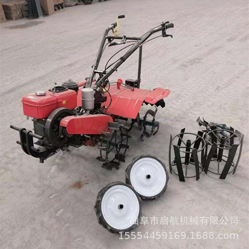 多功能四驱微耕机 手扶式四驱旋耕机 旋转式风冷水冷微耕机型号