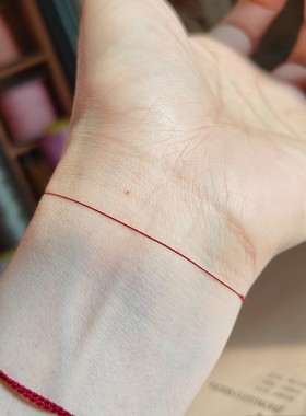 细如发丝纹身手绳简约极细红绳手链女手工编织隐形手绳送闺蜜包邮