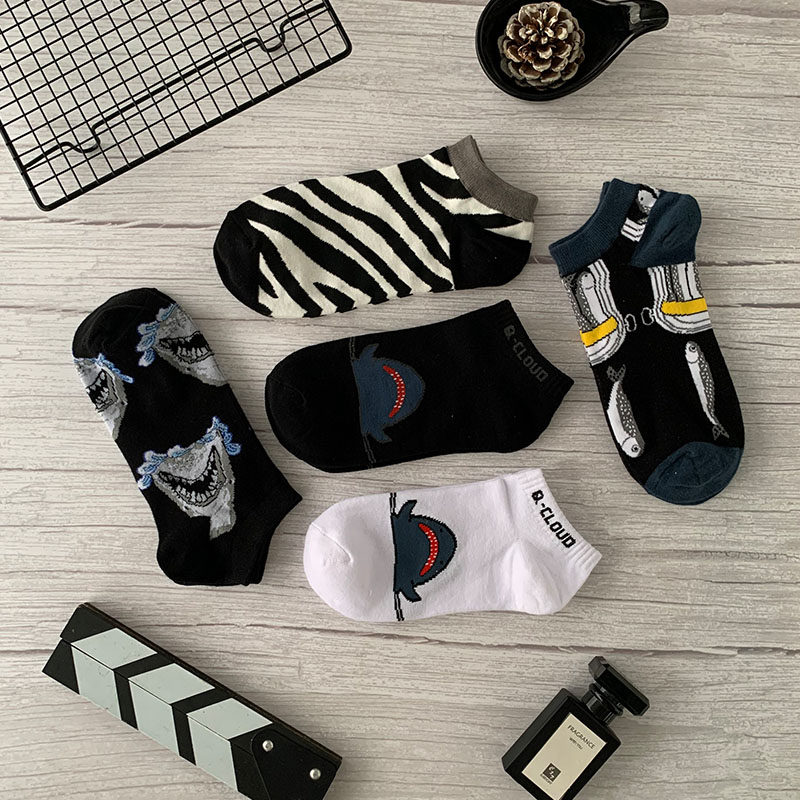 男士卡通简约休闲百搭短袜舒适柔软ins潮运动短筒白色潮流男船袜,女士内衣/男士内衣/家居服,短袜,淘宝优惠券,粉丝福利购,淘宝优惠卷